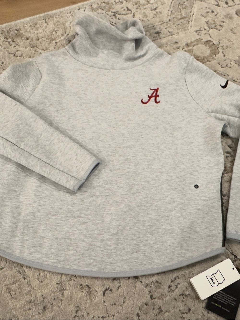 Nike Light Gray Cowl Neck Sweatshirt with Alabama Logo